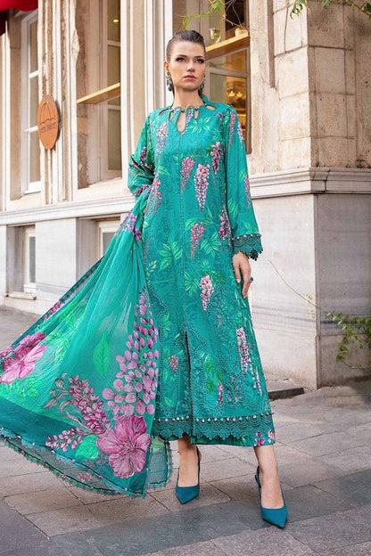 Pakistani Suits Online 3 Piece Unstitched Printed Cambric Suit | MPT - 2301 - A - Al Libaas