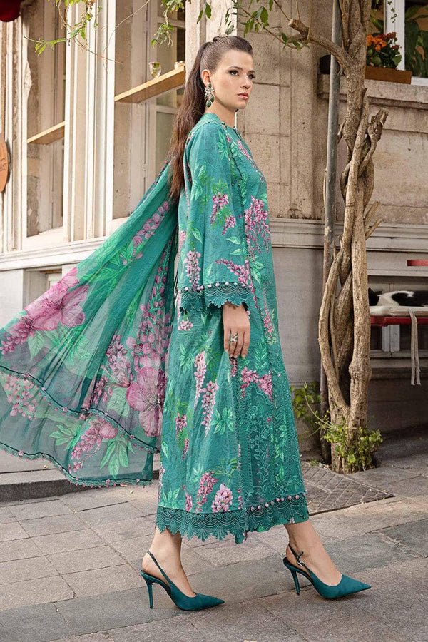 Pakistani Suits Online 3 Piece Unstitched Printed Cambric Suit | MPT - 2301 - A - Al Libaas