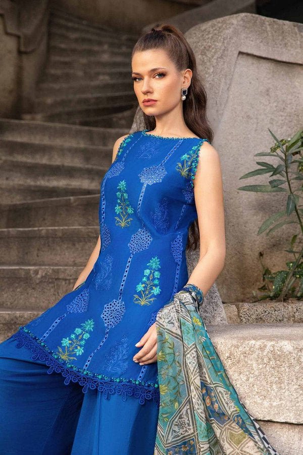 Pakistani Suits Online 3 Piece Unstitched Printed Cambric Suit | MPT - 2303 - A - Al Libaas