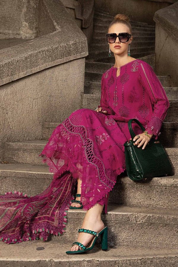 Pakistani Suits Online 3 Piece Unstitched Printed Cambric Suit | MPT - 2303 - B - Al Libaas