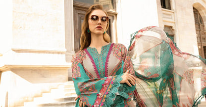 Pakistani Suits Online 3 Piece Unstitched Printed Cambric Suit | MPT - 2304 - A - Al Libaas