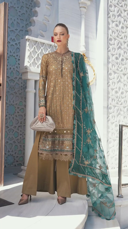 Unstitched Embroidered Cotton Satin Suit | CST-808