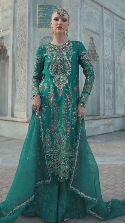 Unstitched Embroidered Cotton Satin Suit | CST-805